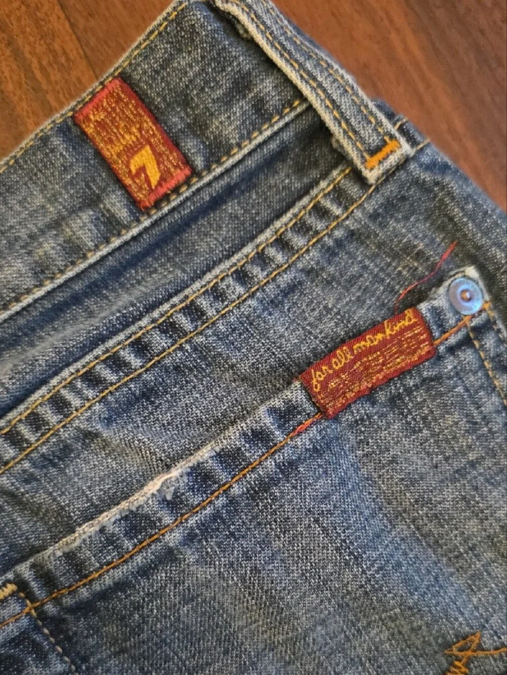 7 For All Mankind Lightly Distressed Y2k Premium Vintage - Picture 3 of 11